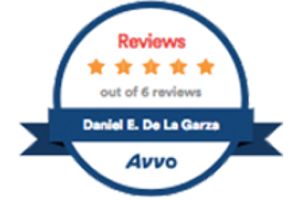 Avvo Reviews 5 Stars out of 6 reviews / Daniel E. De La Garza - Badge